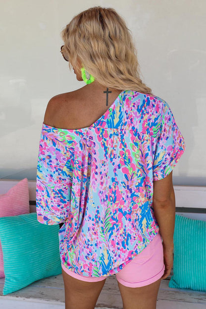 Loose Painted Floral Tee - L & M Kee, LLC