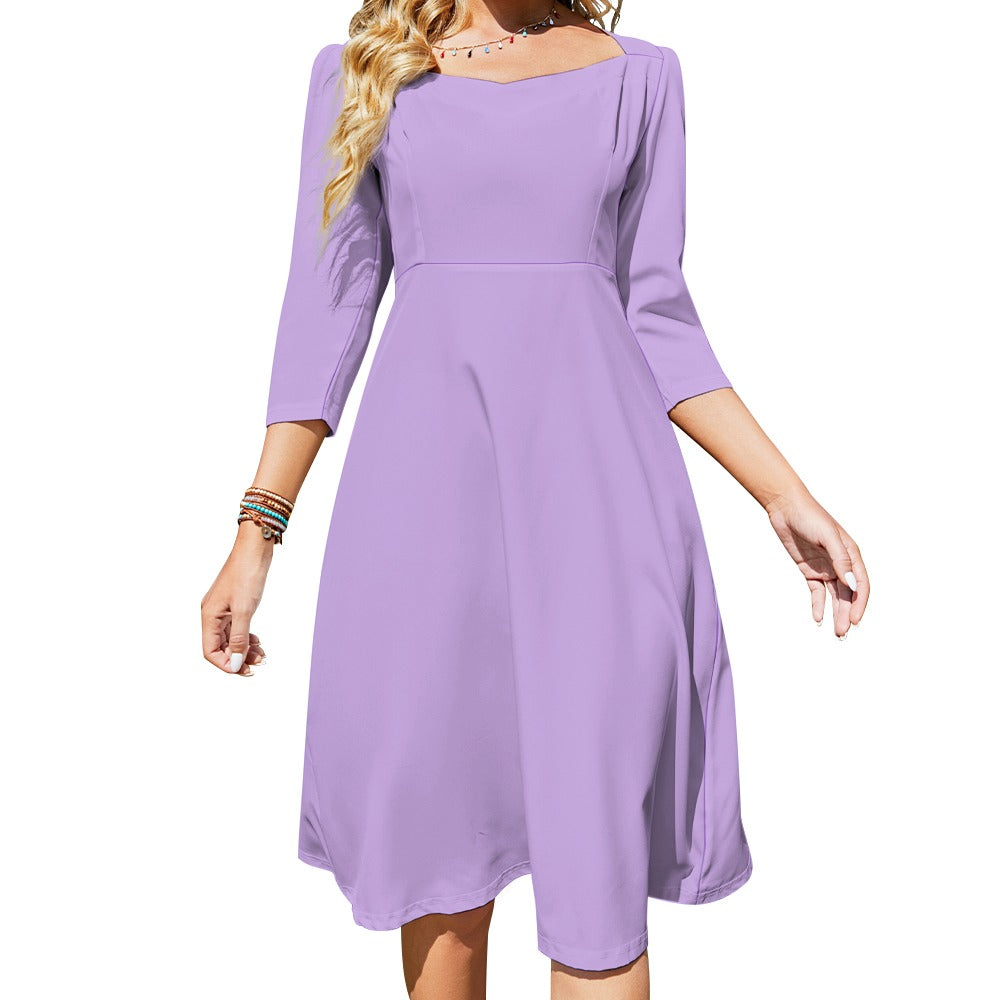 Lilac Sweetheart Knot Flare Dress