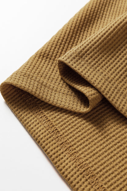 Chestnut Lace Long Sleeve Textured Pullover