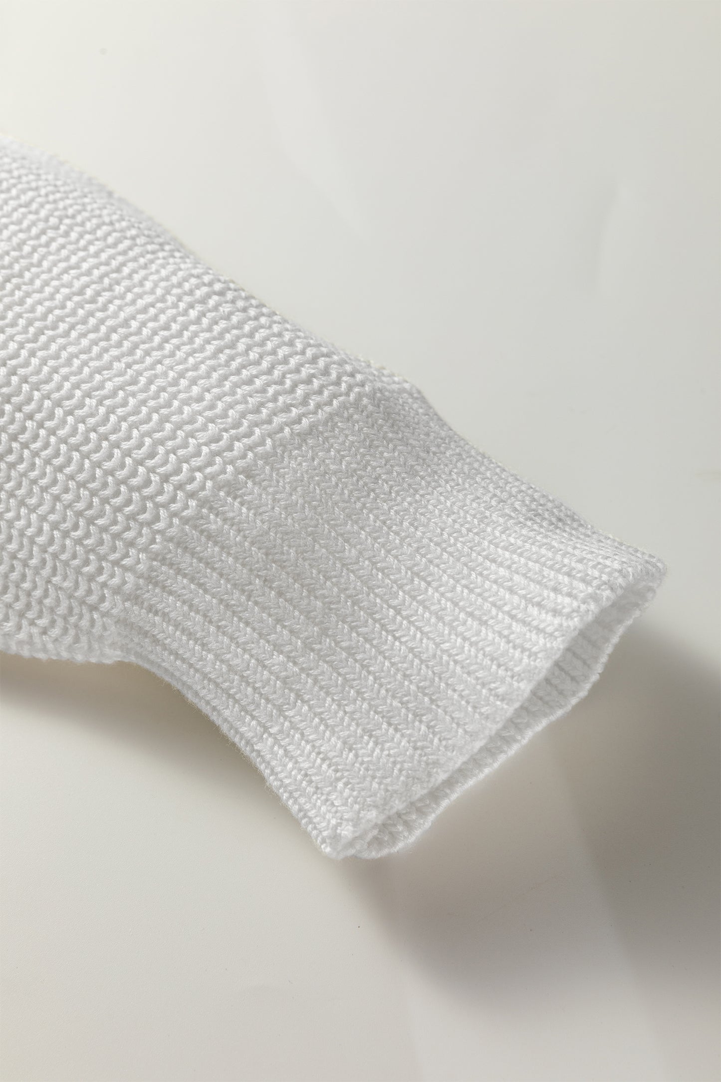 White Asymmetric Neck Drop Shoulder Baggy Slouchy Sweater