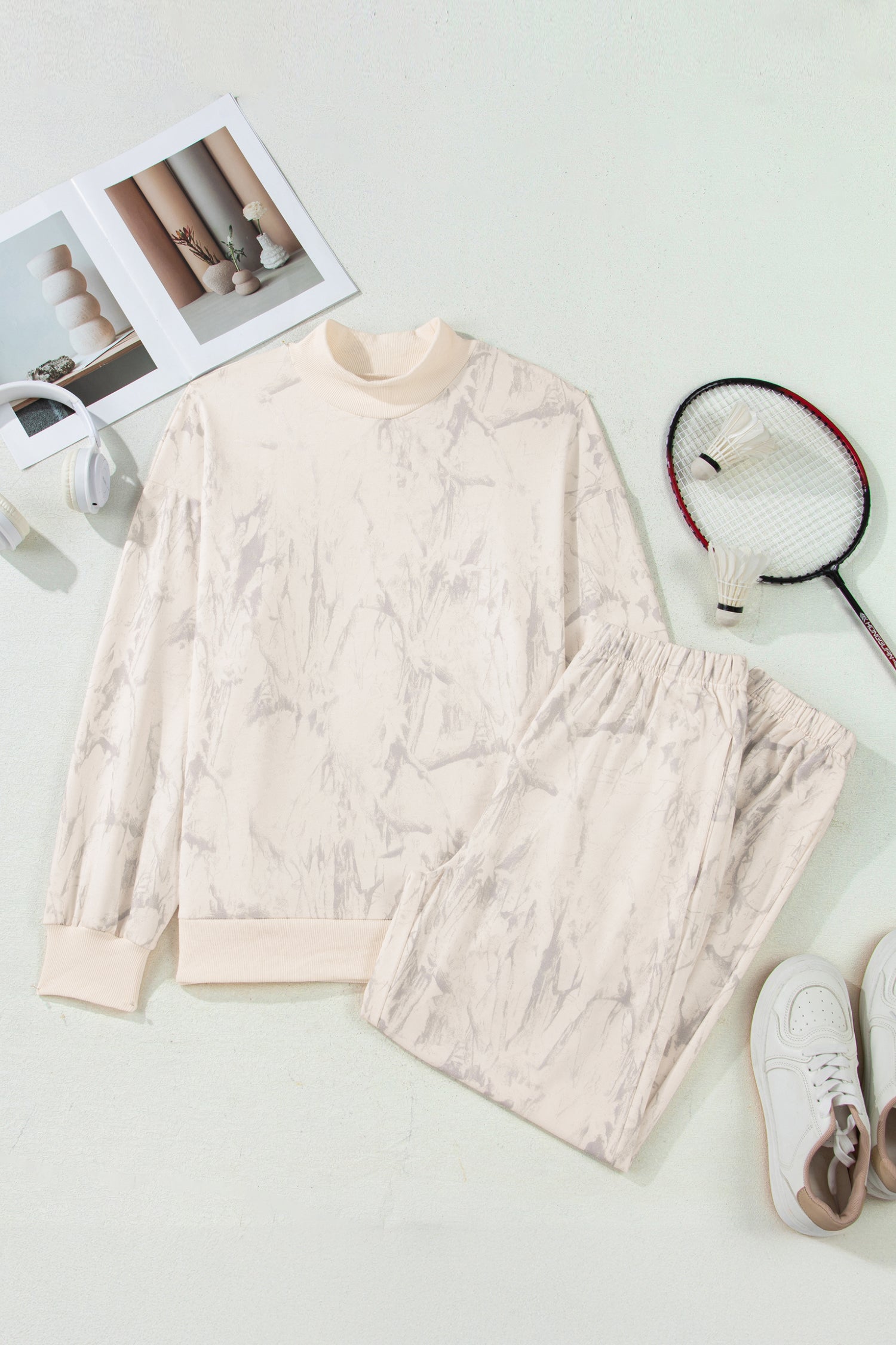 Pink Camo Print Jogger Pants Set