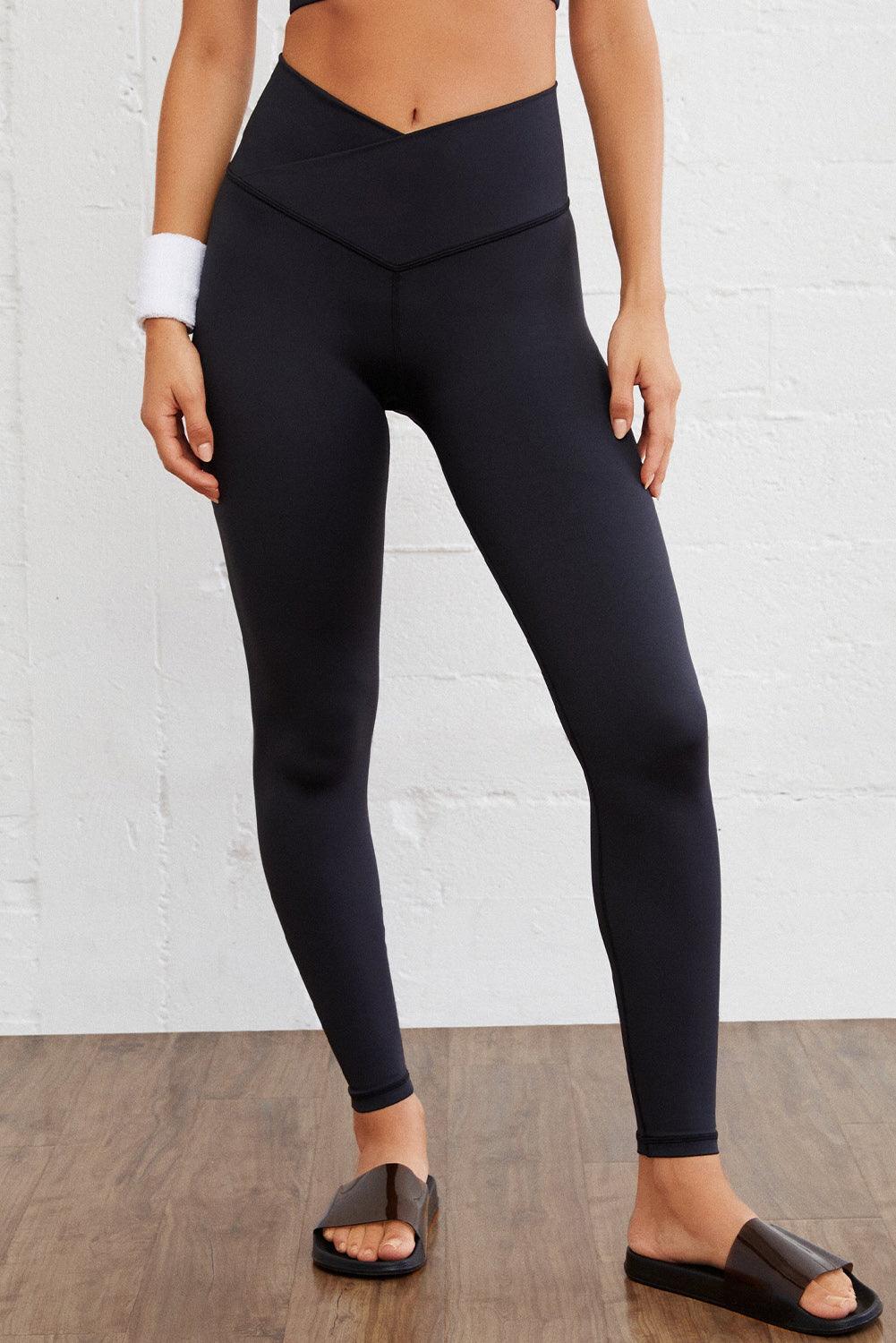 Black Arched Waist Seamless Active Leggings - L & M Kee, LLC