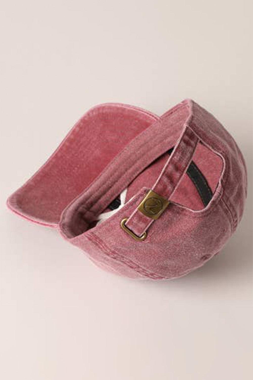 Rose Pink Embroidered Bow Knot Denim Baseball Cap - L & M Kee, LLC