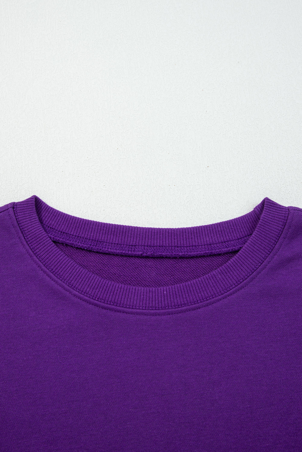 Tillandsia Purple Varsity Stripe Detail Drop Shoulder Pullover Mini Skirt Set