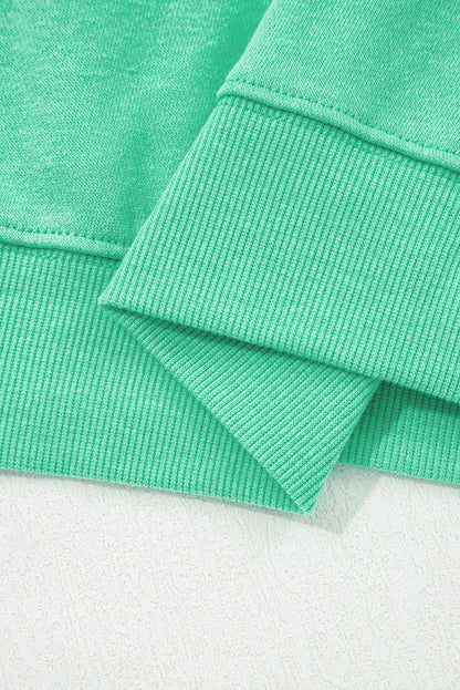 Aruba Blue Cute Halloween Ghost Embroidered Casual Sweatshirt