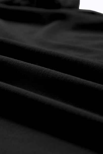 Black Casual Plain Crew Neck Tee - L & M Kee, LLC