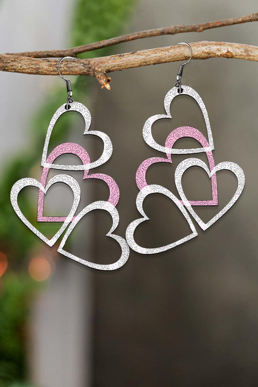 White Valentine's Day Hollow-out Heart Earrings - L & M Kee, LLC