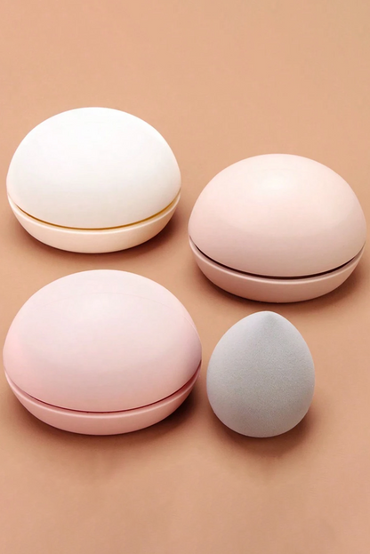 Light Pink Makeup Blender Silicone Travel Storage Case