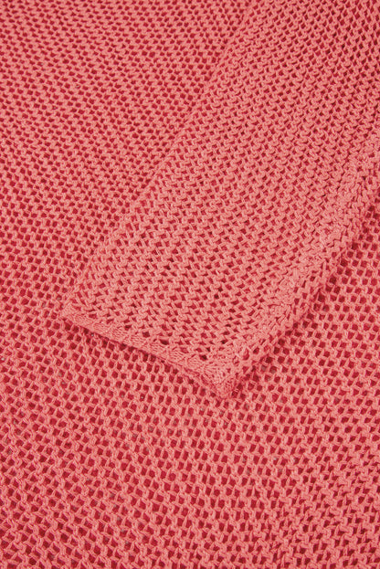 Coral Crochet Hollow-out Jumper Top Sweater