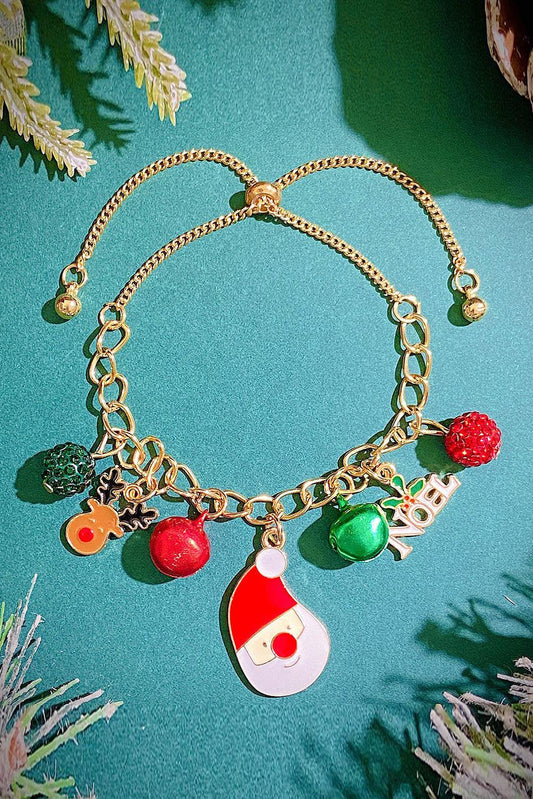 Gold Christmas Pendant Pull Out Chain Bracelet - L & M Kee, LLC
