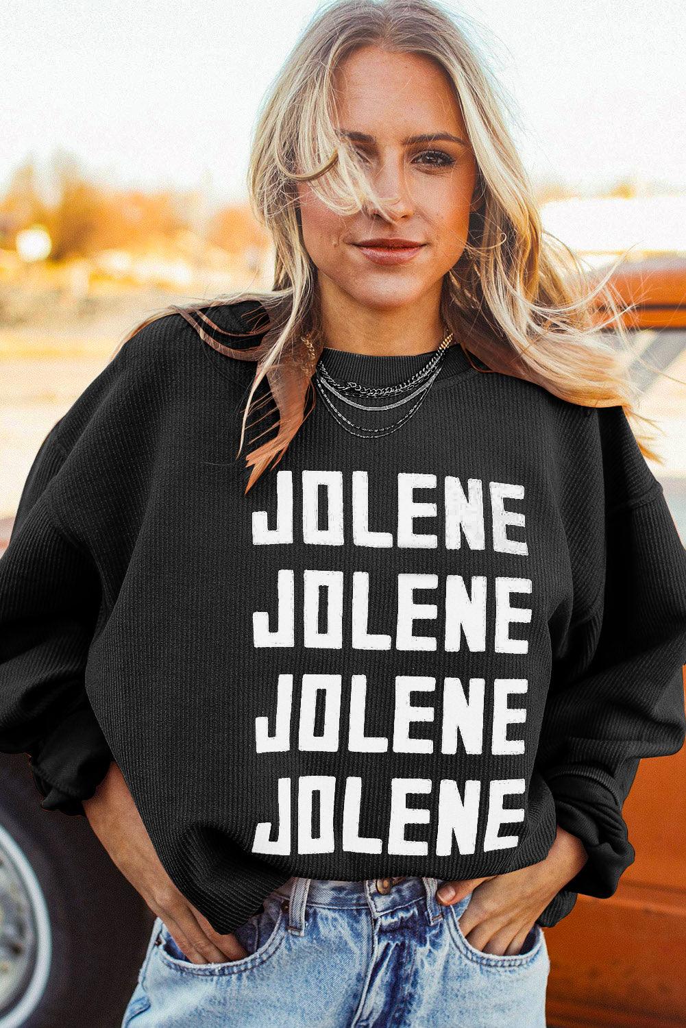 Orange JOLENE Ribbed Corded Oversized Sweatshirt - L & M Kee, LLC