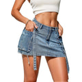 Women's Fashion Y2k Denim Mini Skirt Low Rise Sexy Pencil Short Jean