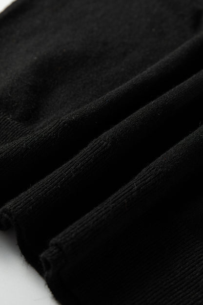 Dark Khaki Contrast Striped Trim V Neck Varsity Sweater