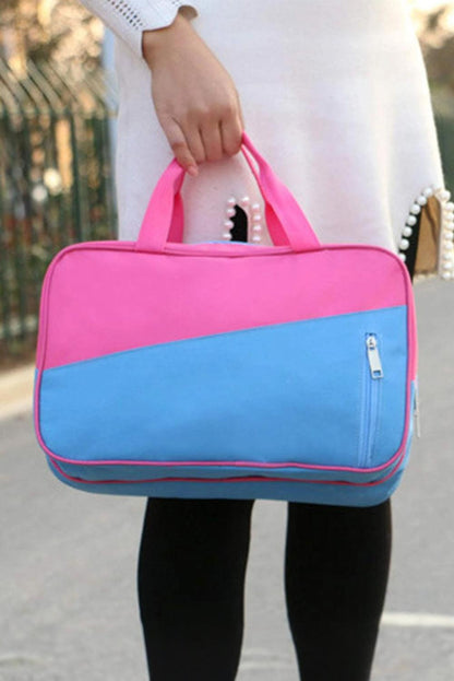 Bonbon Color Block Multi Zip Pocket Portable Yoga Bag - L & M Kee, LLC