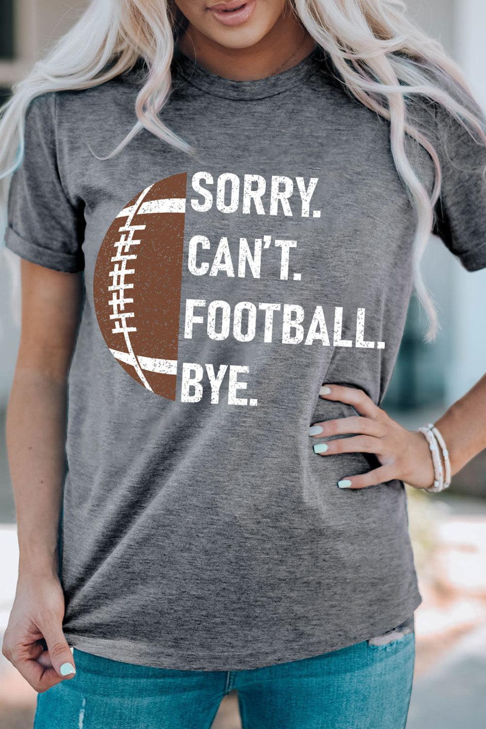 Gray American Football Graphic Casual T Shirt - L & M Kee, LLC