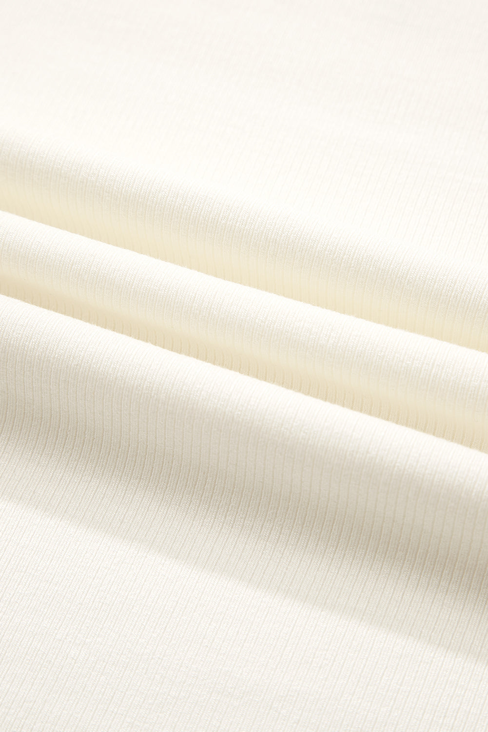 Black Ribbed Knit Lettuce Trim High Neck Long Sleeve Top