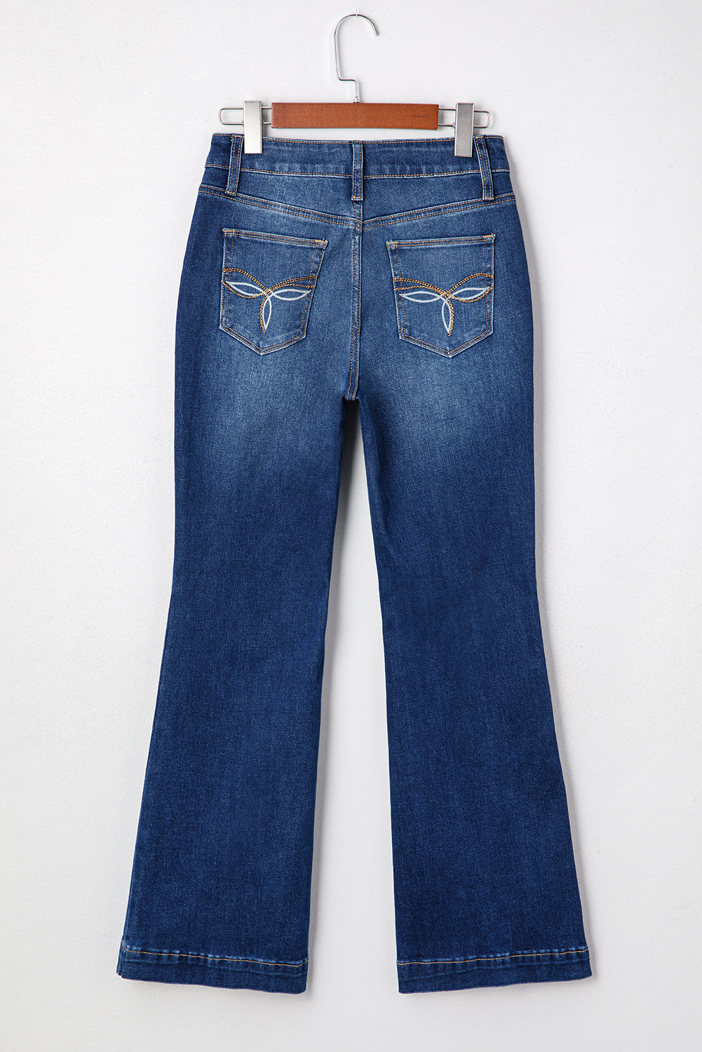 Sail Blue Western Stitch Patched Pocket Bootcut Jeans