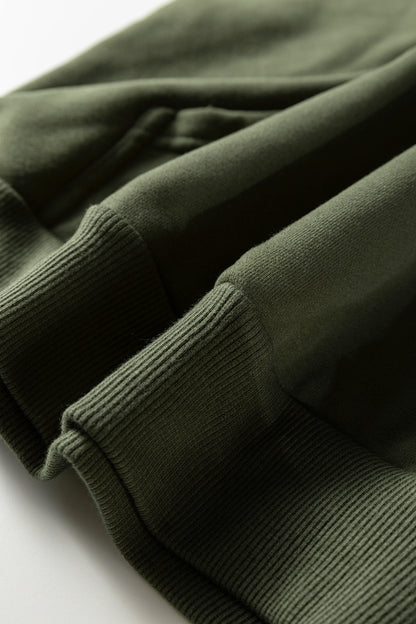 Green Loose Kangaroo Pocket Hoodie