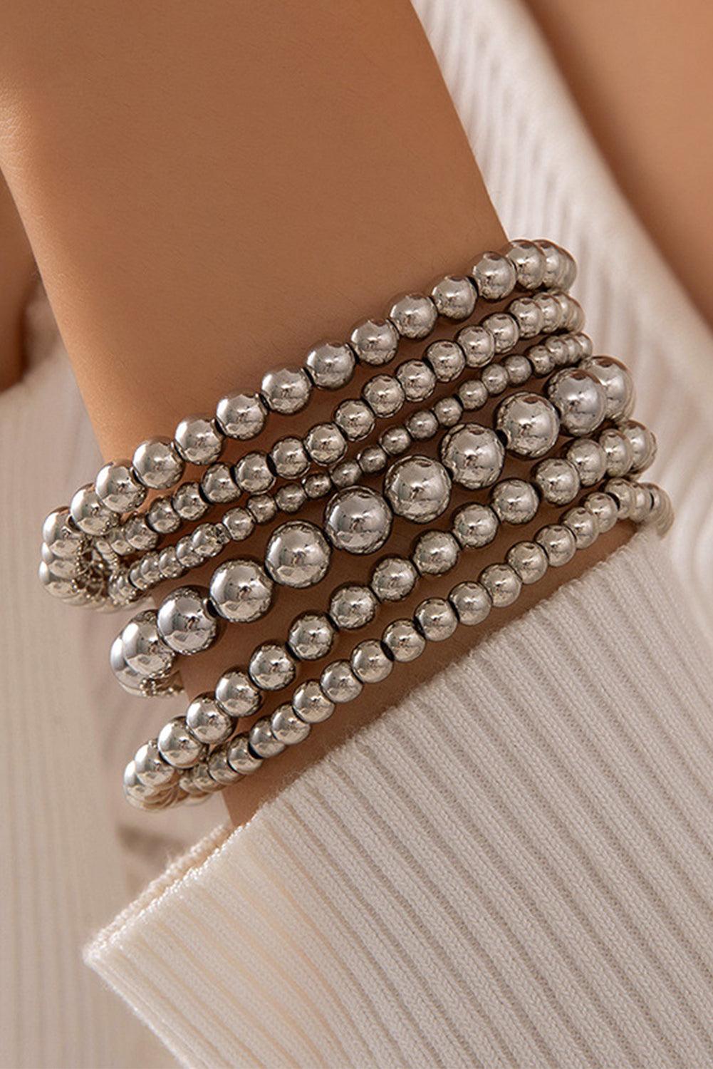 White Multi Layered Beaded Bracelet - L & M Kee, LLC