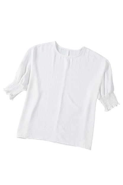 Smocked Wrist Shift Top - L & M Kee, LLC