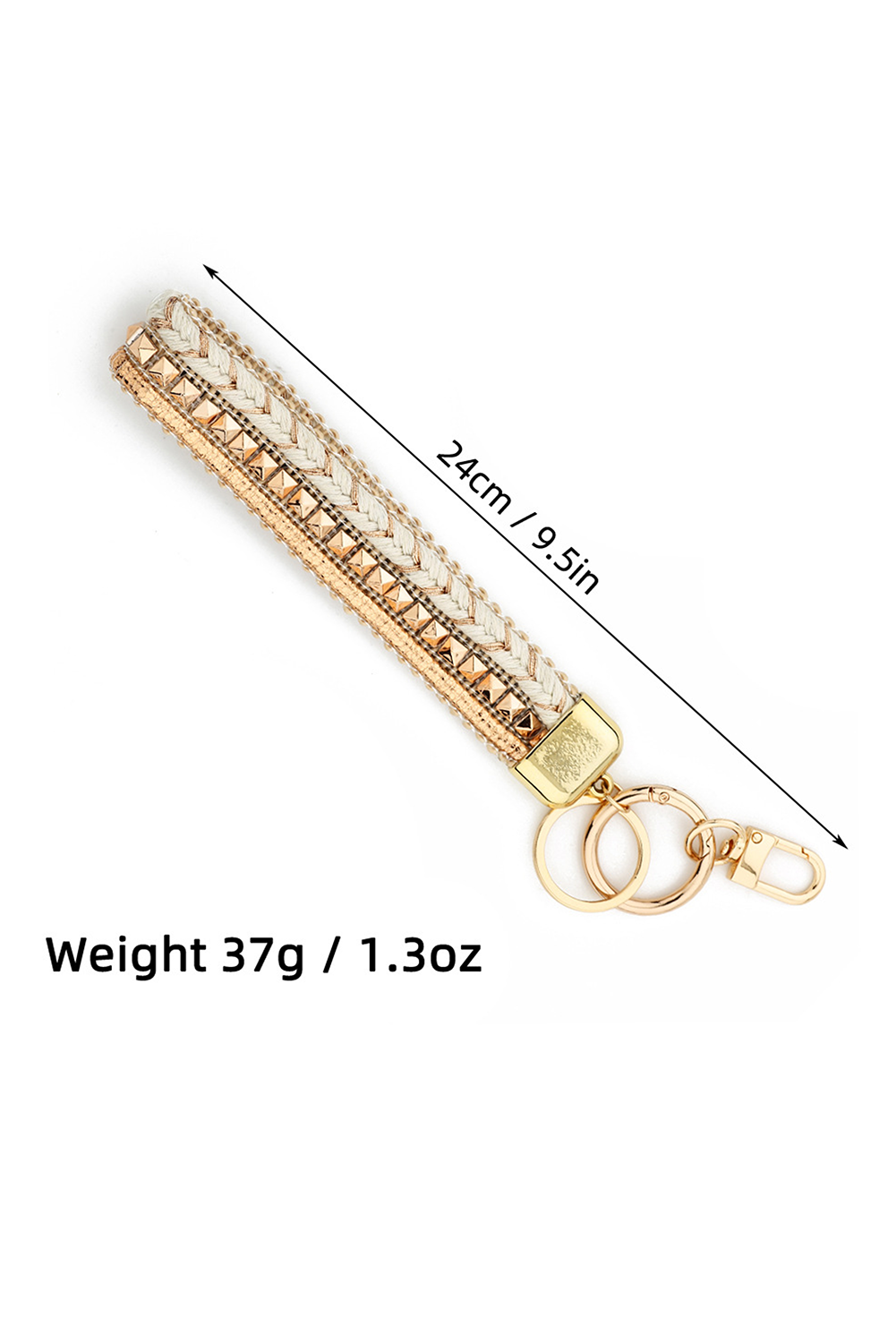 Gold Boho Style Braided Wristlet Keychain