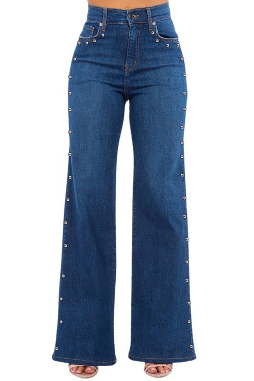 Olivia Studded Wide Leg Jean
