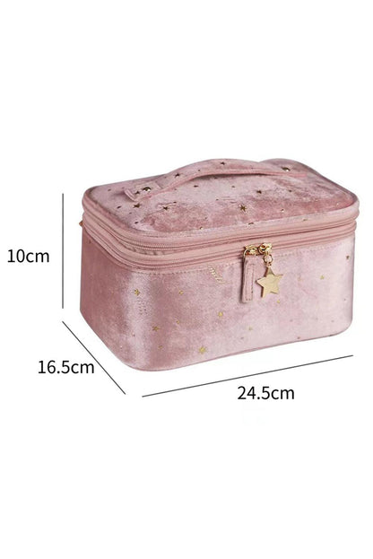 Pink Detachable 2-in-1 Starry Cotton Makeup Bag - L & M Kee, LLC