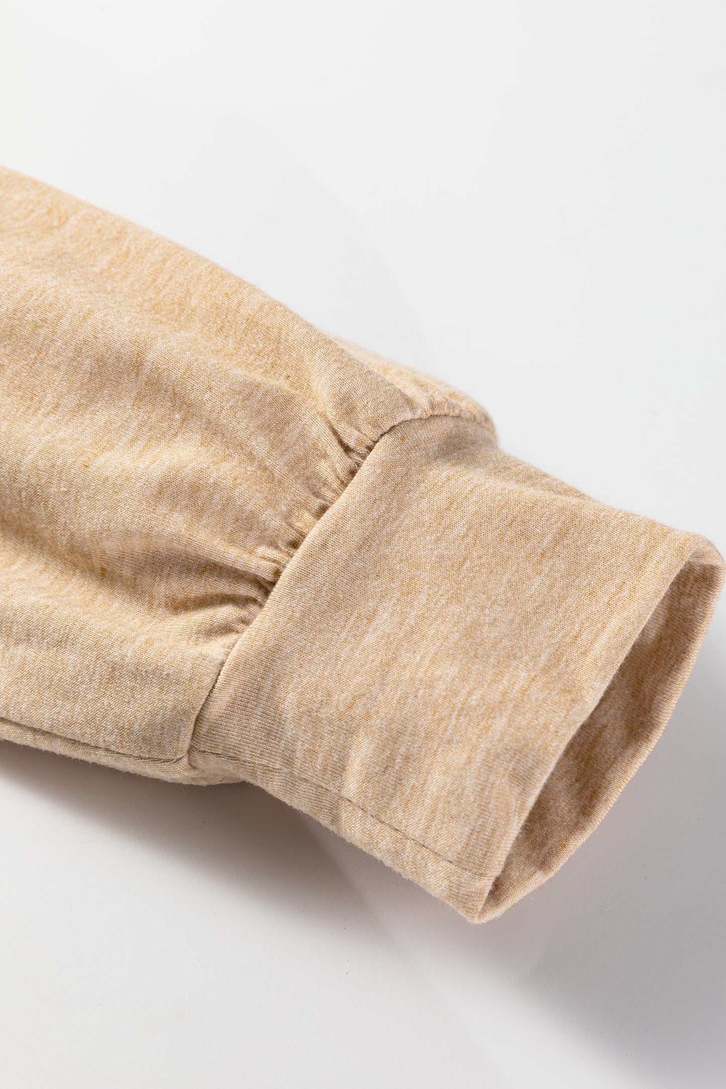 Sail Blue Exposed Stitching Colorblock V Neck Long Sleeve Top