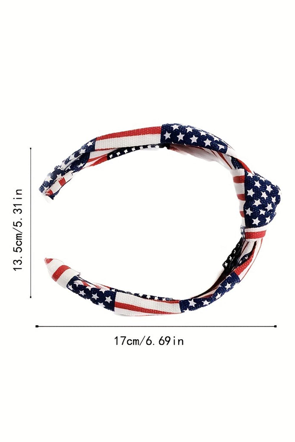 Navy Blue Flag Day Knotted Headband - L & M Kee, LLC