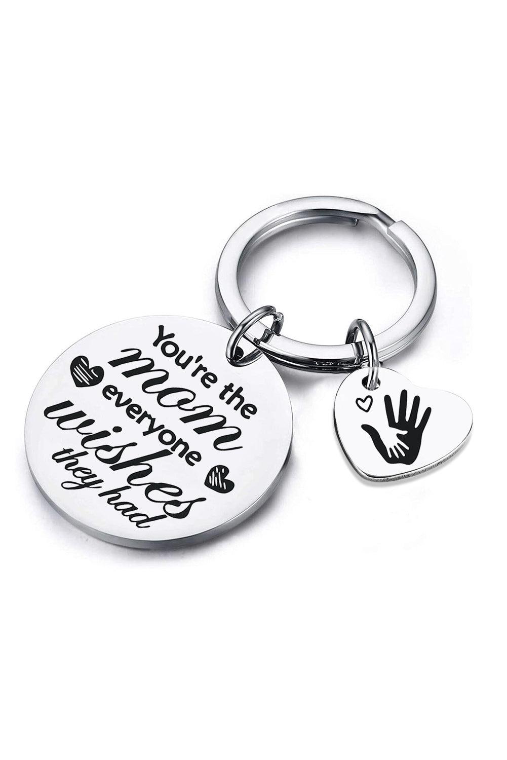 Mothers Day Lettered Heart Shape Alloy Keychain - L & M Kee, LLC