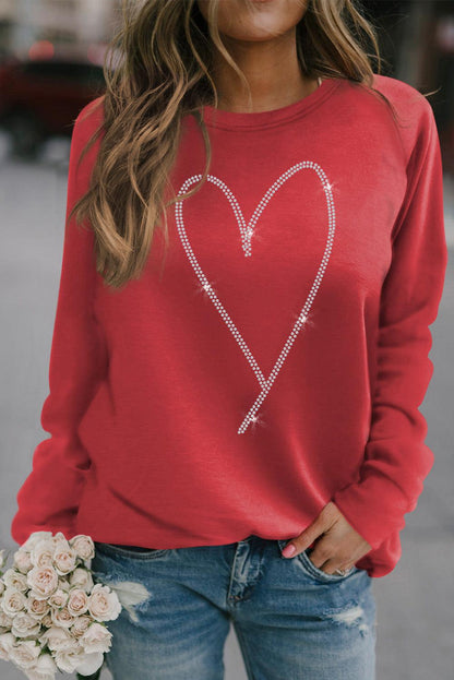 Fiery Red Chenille MERRY Christmas Raglan Sleeve Sweatshirt - L & M Kee, LLC