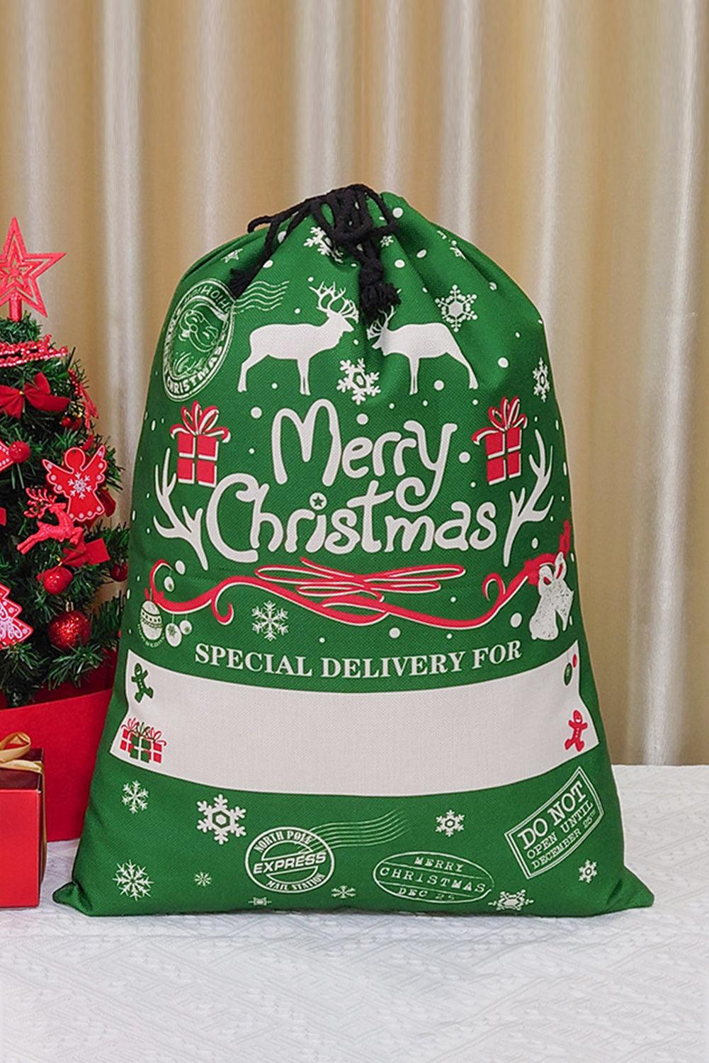 Dark Green Special Delivery For Merry Christmas Gift Bag 50*68cm - L & M Kee, LLC