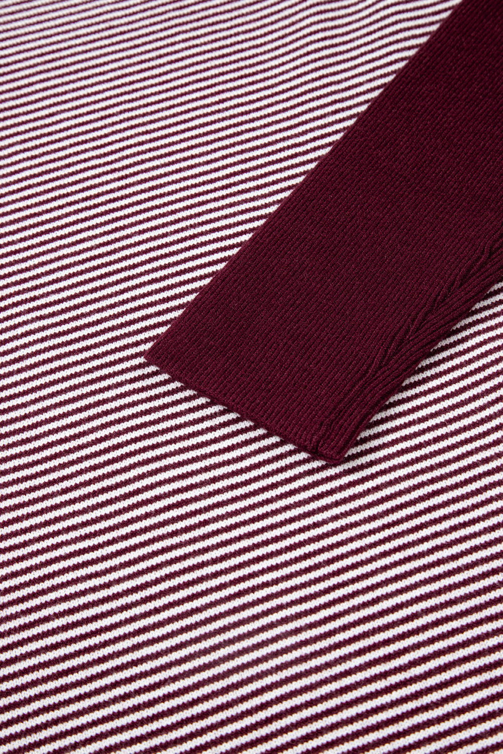 Red Stripe Color Block Patchwork Dolman Oversize Tunic Sweater