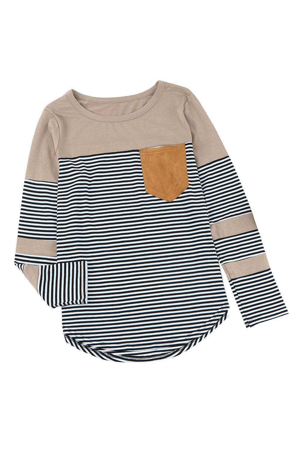 Black Pinstripe Patch Pocket Top - L & M Kee, LLC