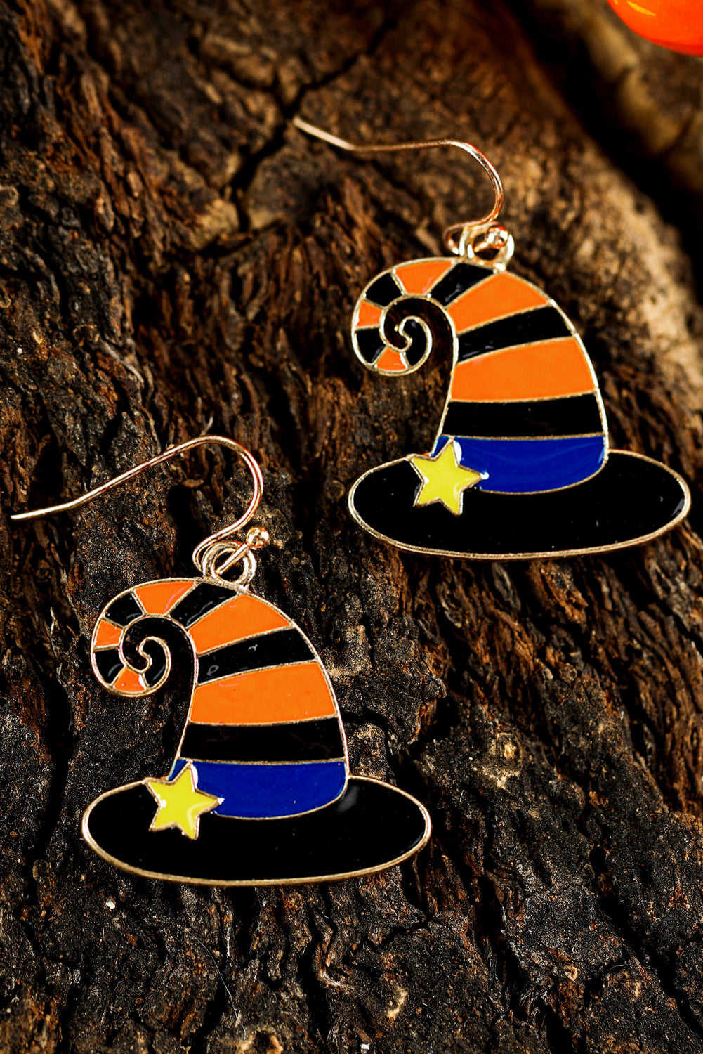 Carrot Star Witch Hat Halloween Hook Earrings