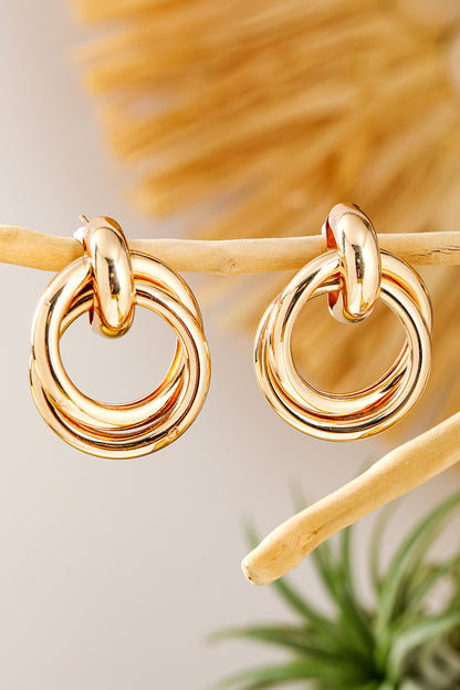 Gold Circles Plated Alloy Stud Earrings