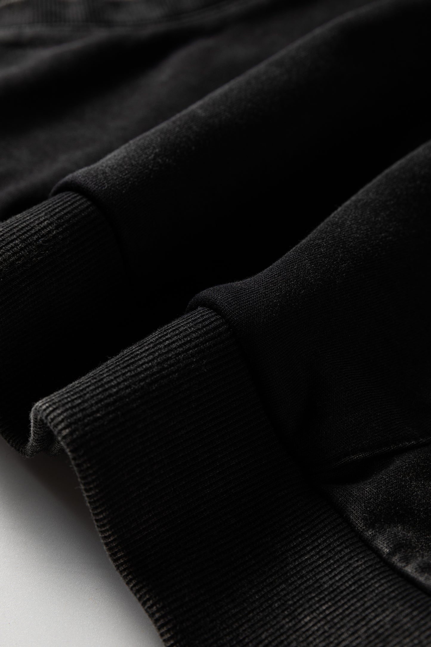 Black Half Zip Kangaroo Pocket Mineral Wash Baggy Hoodie