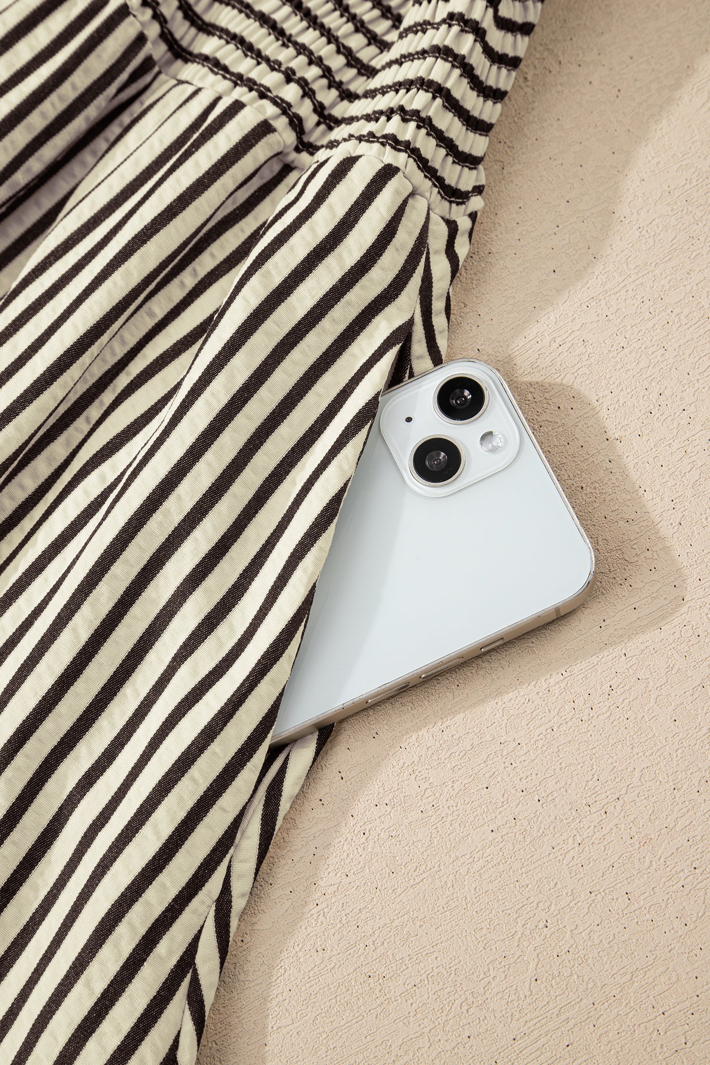 Green Stripe V Neck Zip Front Cinched High Waist Midi Dress