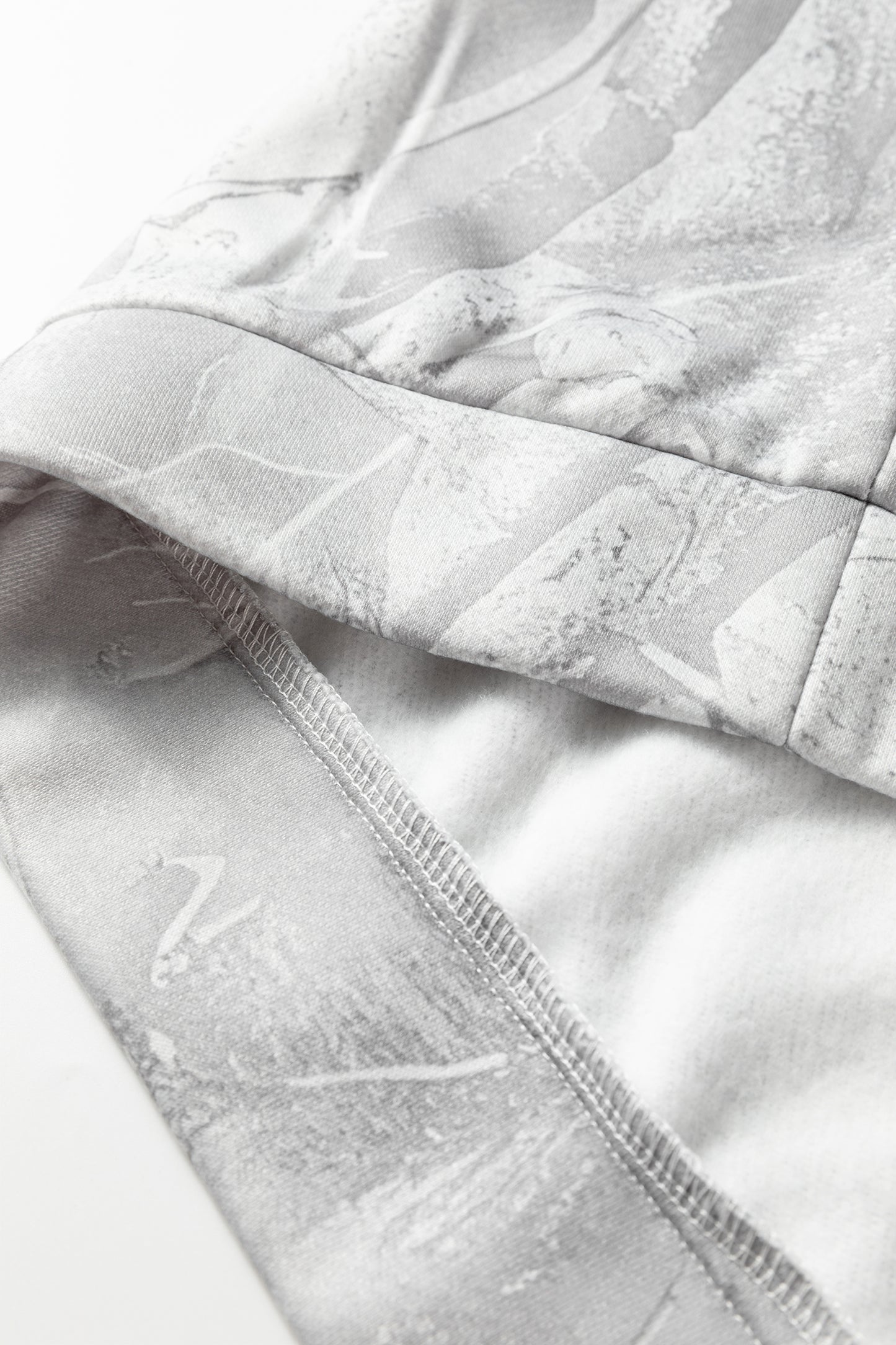 Gray Plus Size Camouflage Woodland Print Oversized Sporty Hoodie