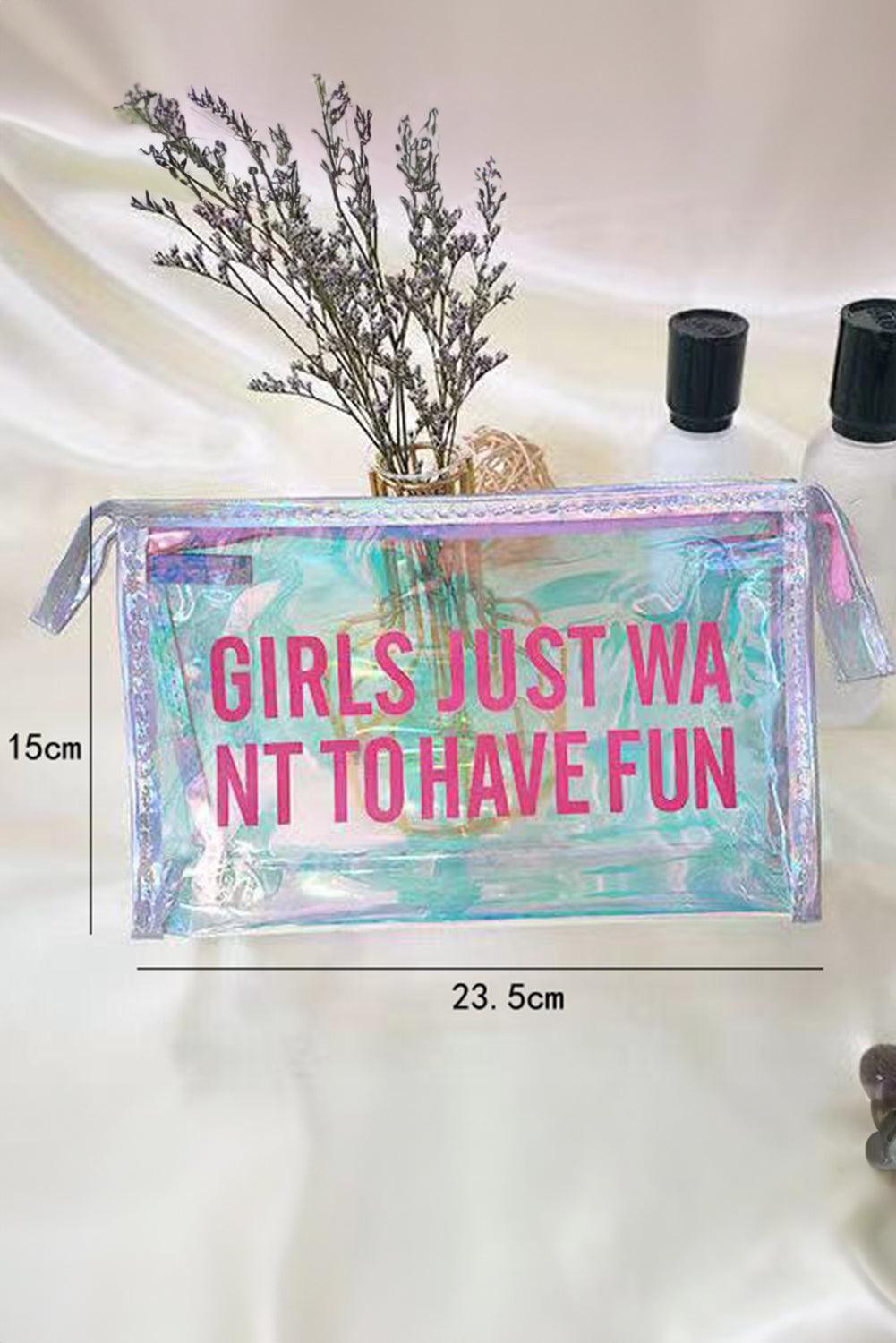 White Laser Waterproof Zipper Makeup Bag - L & M Kee, LLC