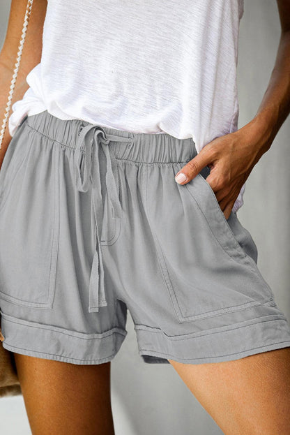 Gray Strive Pocketed Tencel Shorts - L & M Kee, LLC