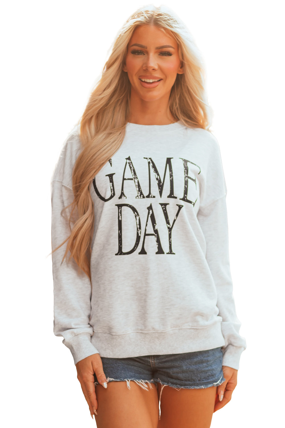 Red Vintage Washed GAME DAY Graphic Baggy Sweatshirt
