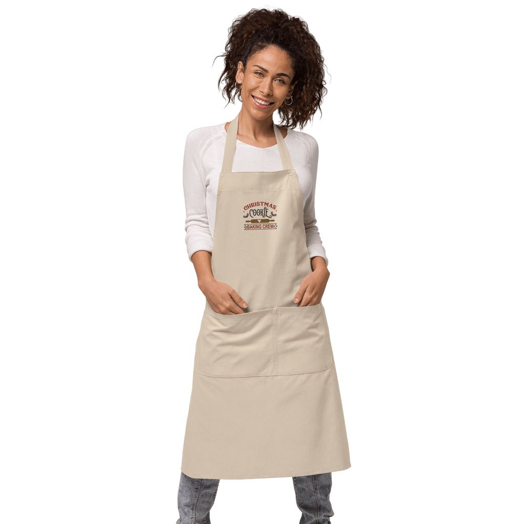 Christmas Cookie Baking Crew Organic Cotton Apron - L & M Kee, LLC