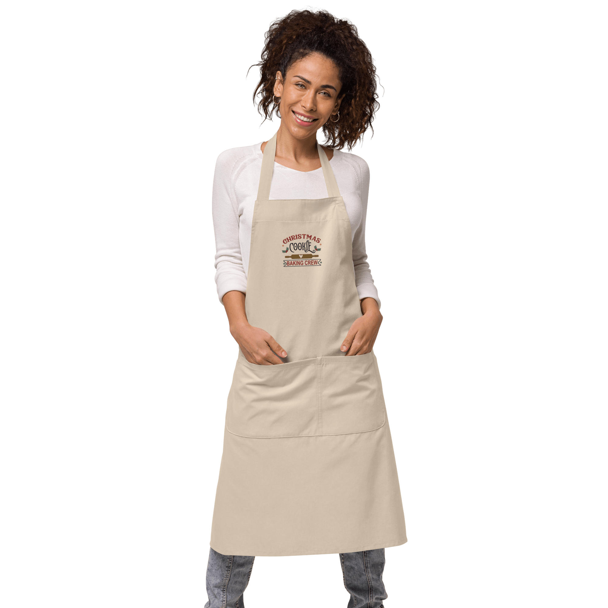 Christmas Cookie Baking Crew Organic Cotton Apron - L & M Kee, LLC