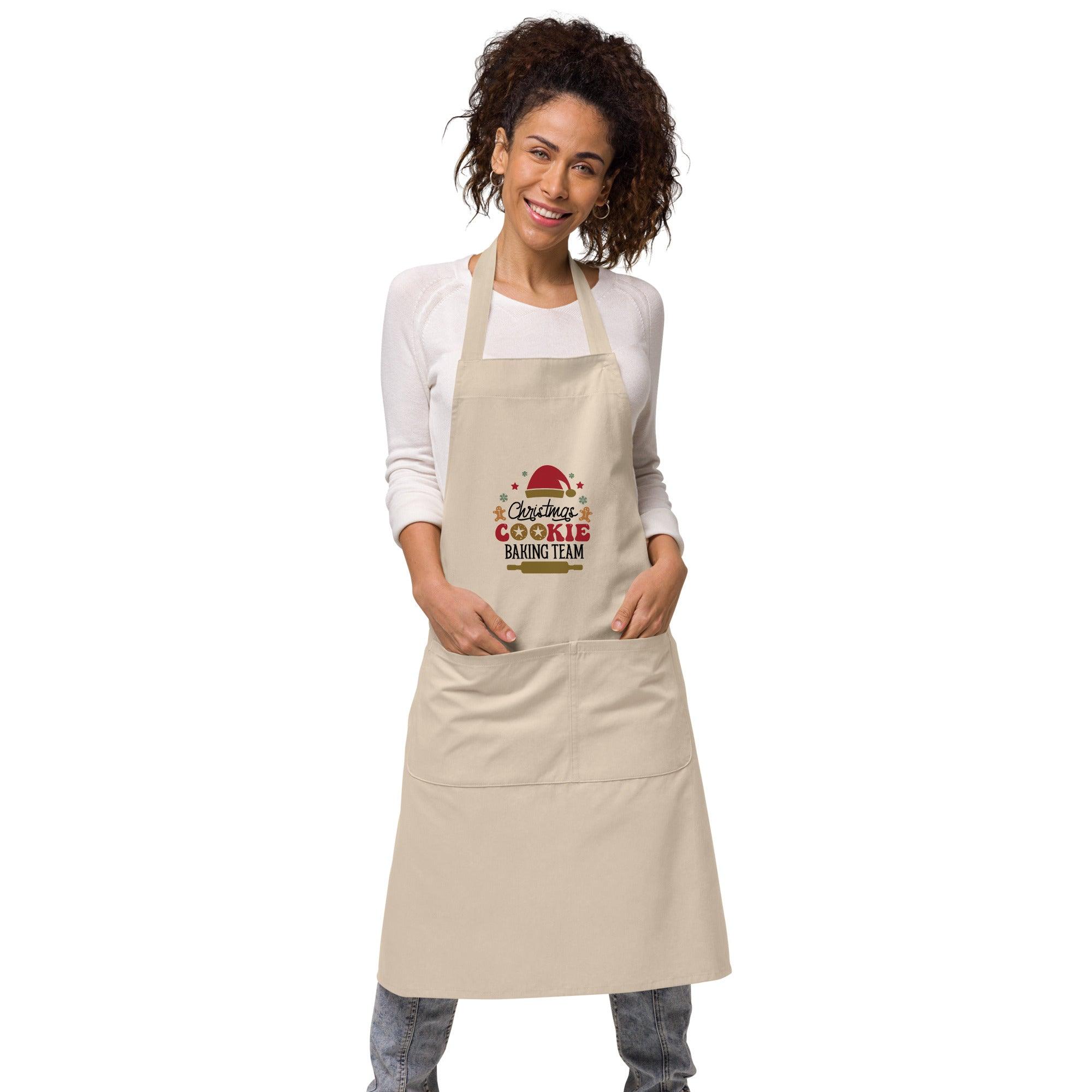 Christmas Cookie Baking Team Organic Cotton Apron - L & M Kee, LLC