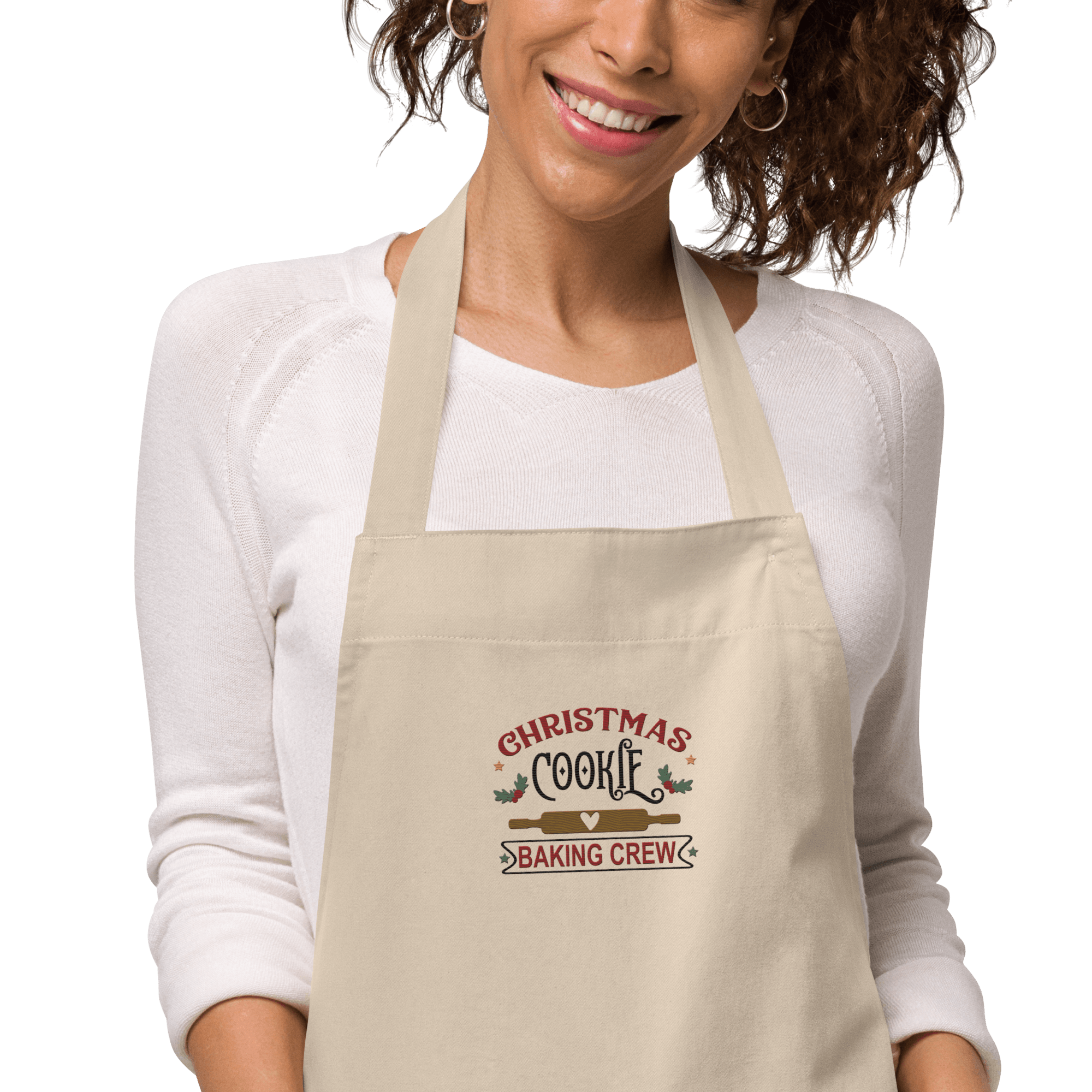 Christmas Cookie Baking Crew Organic Cotton Apron - L & M Kee, LLC