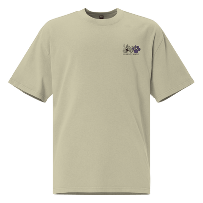 Embroidered Oversized Peace Love Rescue T-Shirt - L & M Kee, LLC