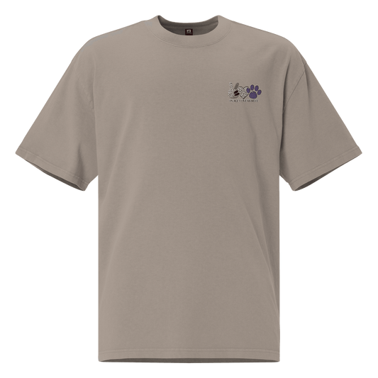 Embroidered Oversized Peace Love Rescue T-Shirt - L & M Kee, LLC