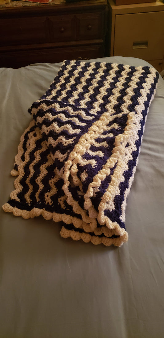 Navy Ripple Afghan