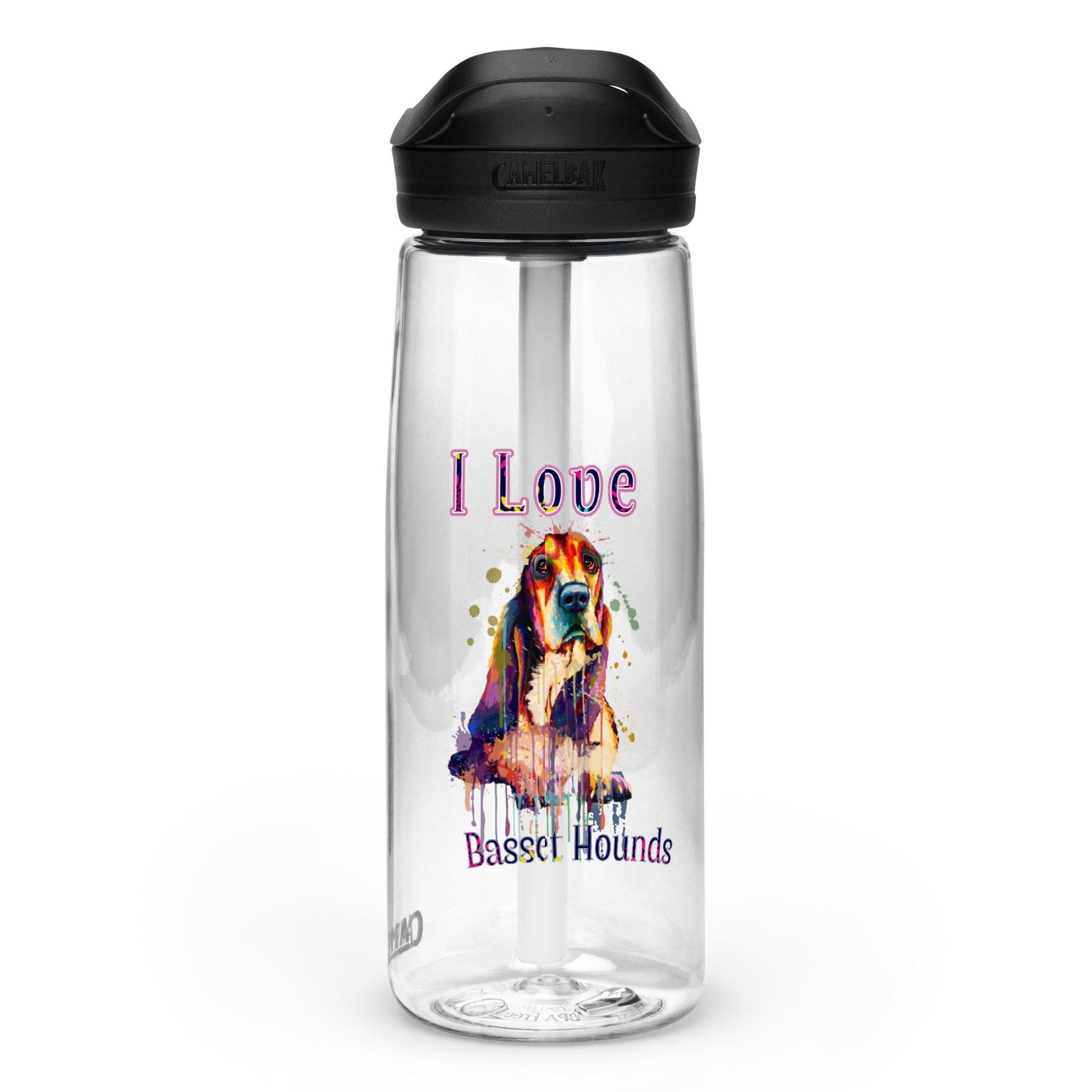 I Love Basset Hounds Sports Water Bottle - L & M Kee, LLC